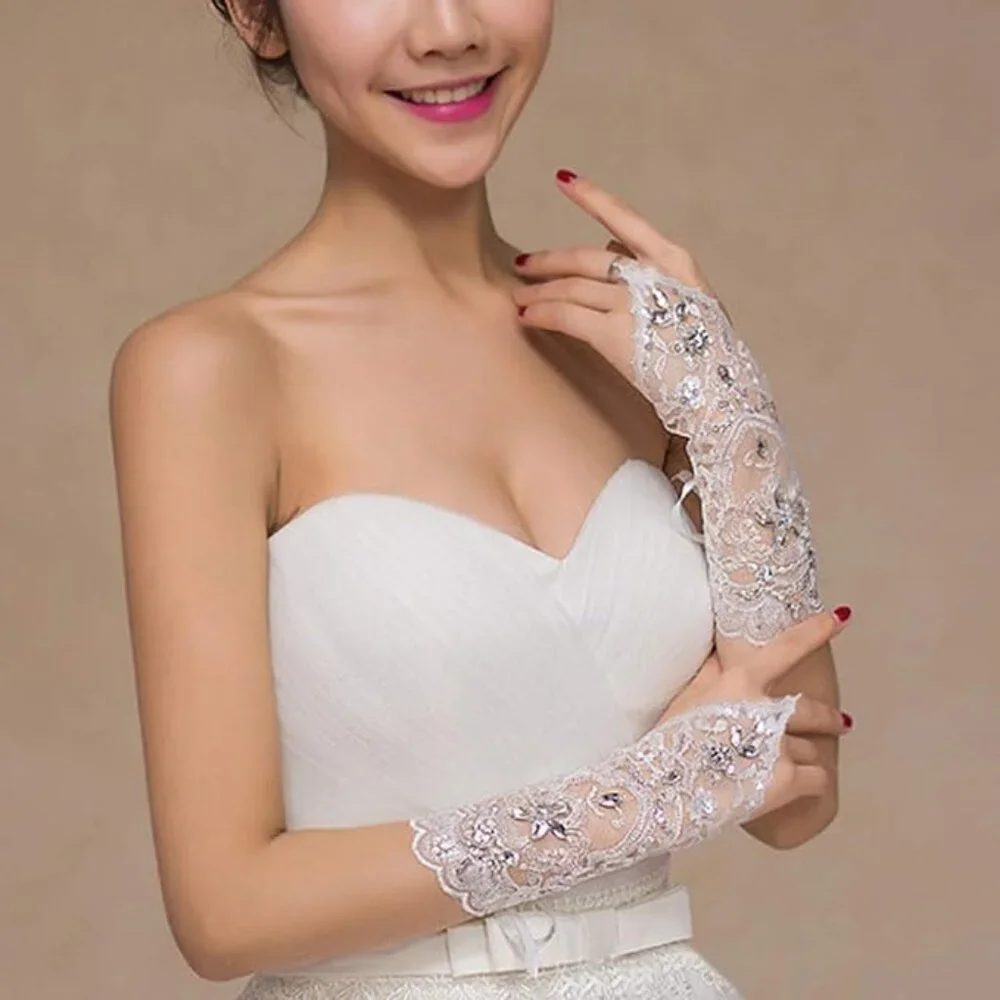 Rhinestone Bridal Gloves